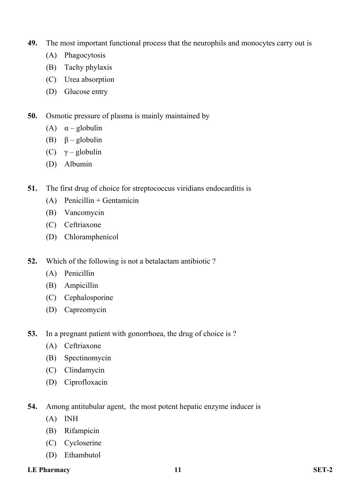 OJEE 2013 LE Pharm Set 2 Question Paper - Page 10