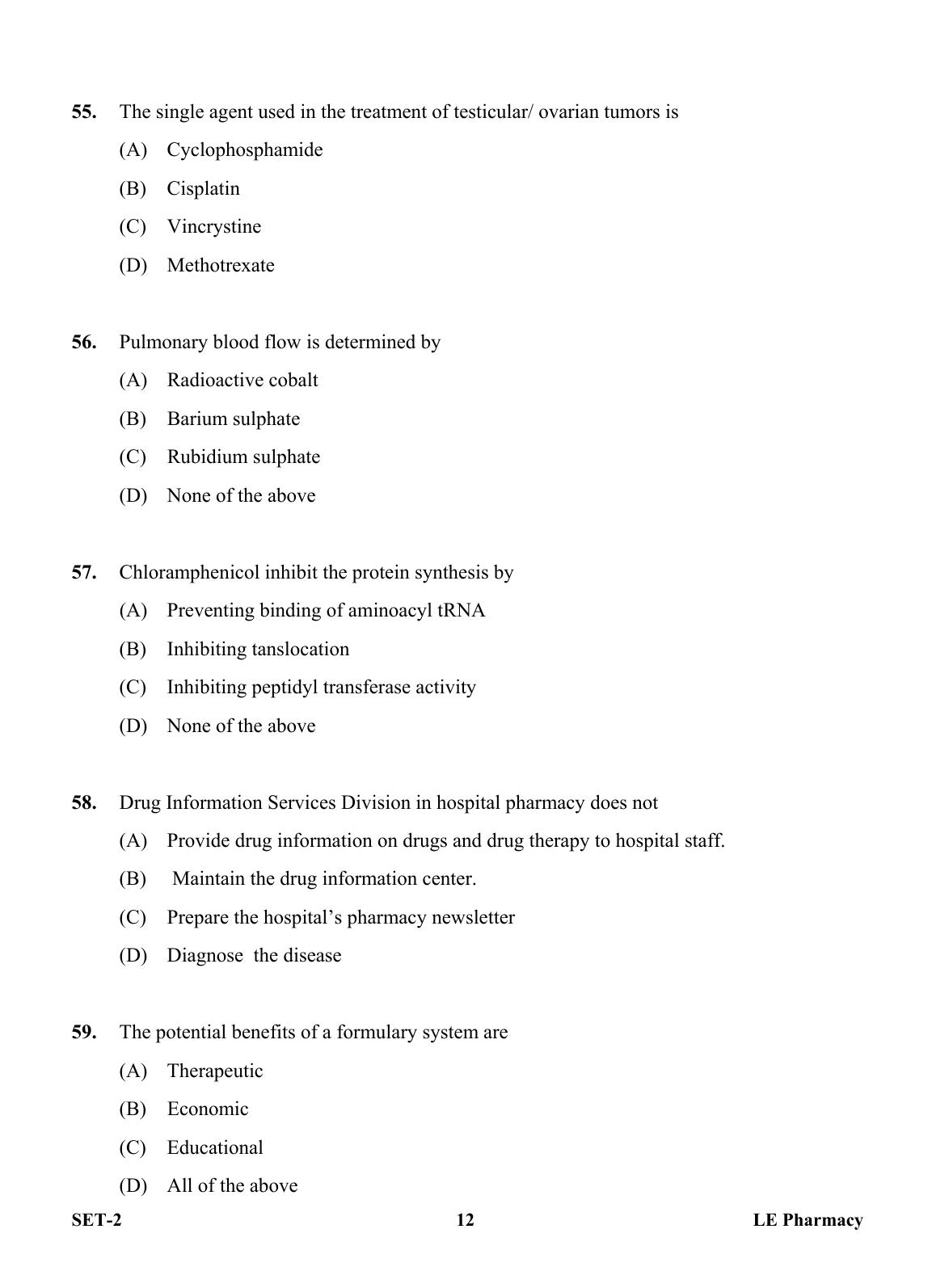 OJEE 2013 LE Pharm Set 2 Question Paper - Page 11