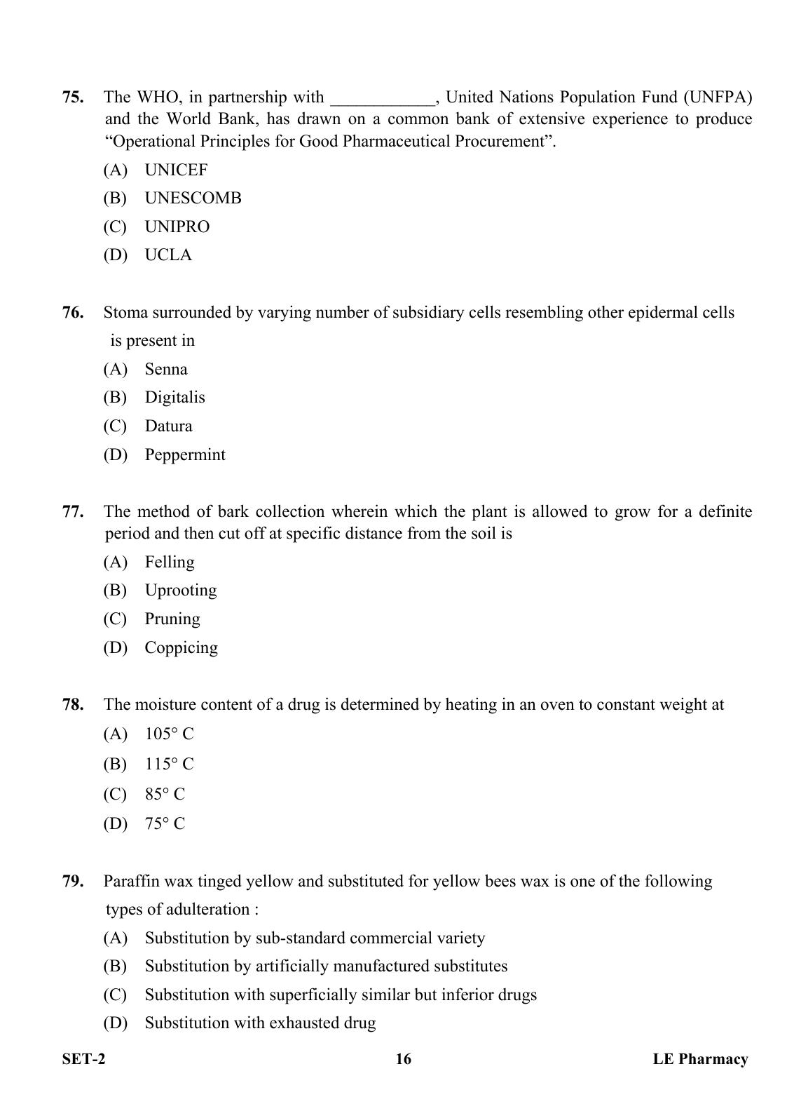OJEE 2013 LE Pharm Set 2 Question Paper - Page 15