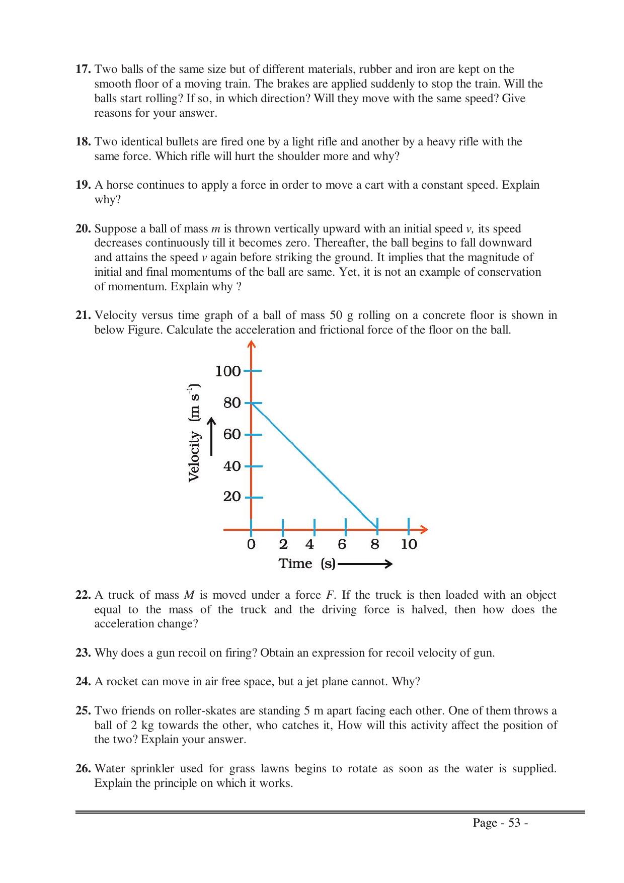 CBSE Worksheets for Class 9 Physics Force and Laws of Motion Assignment 1 - Page 3