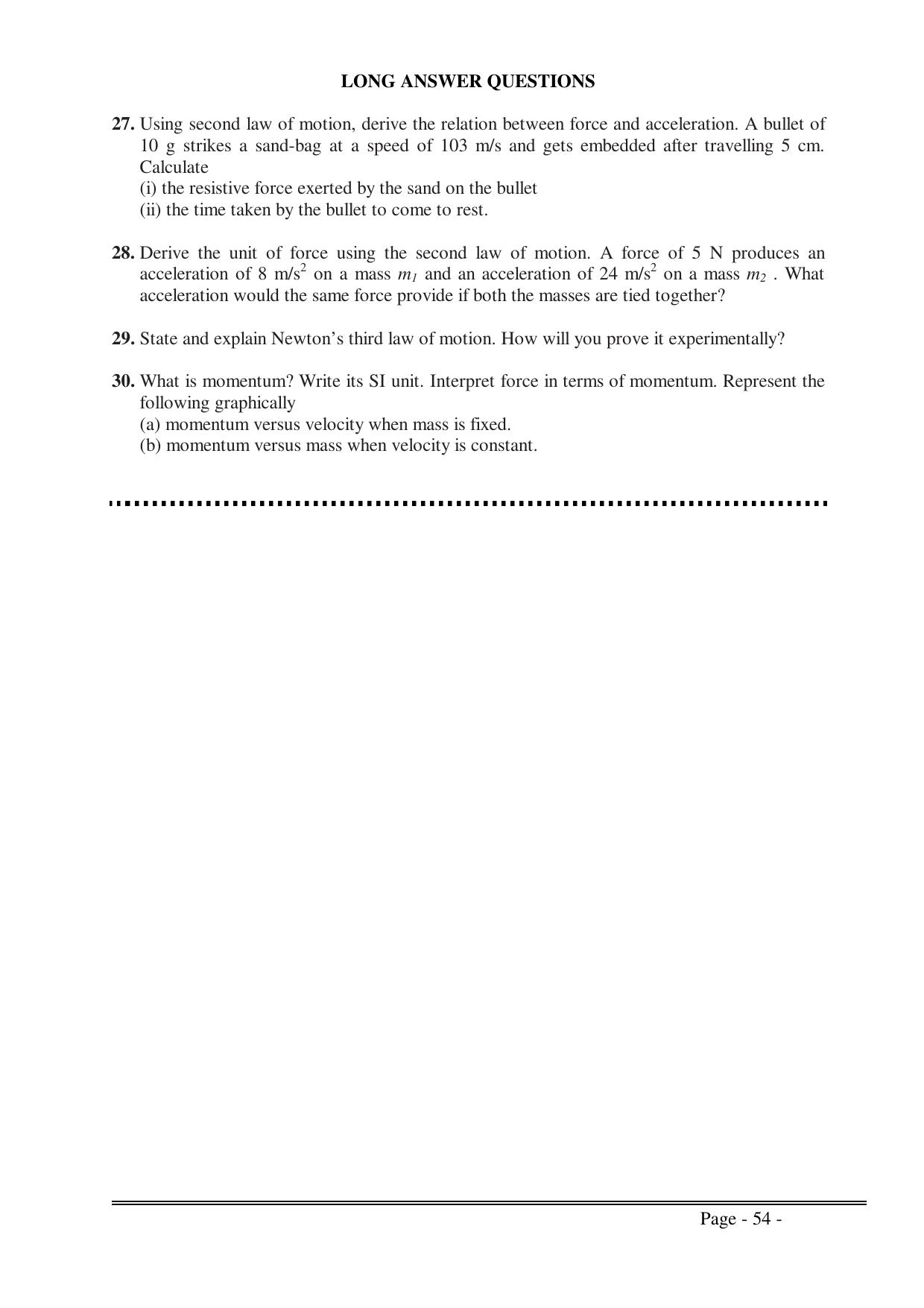 CBSE Worksheets for Class 9 Physics Force and Laws of Motion Assignment 1 - Page 4