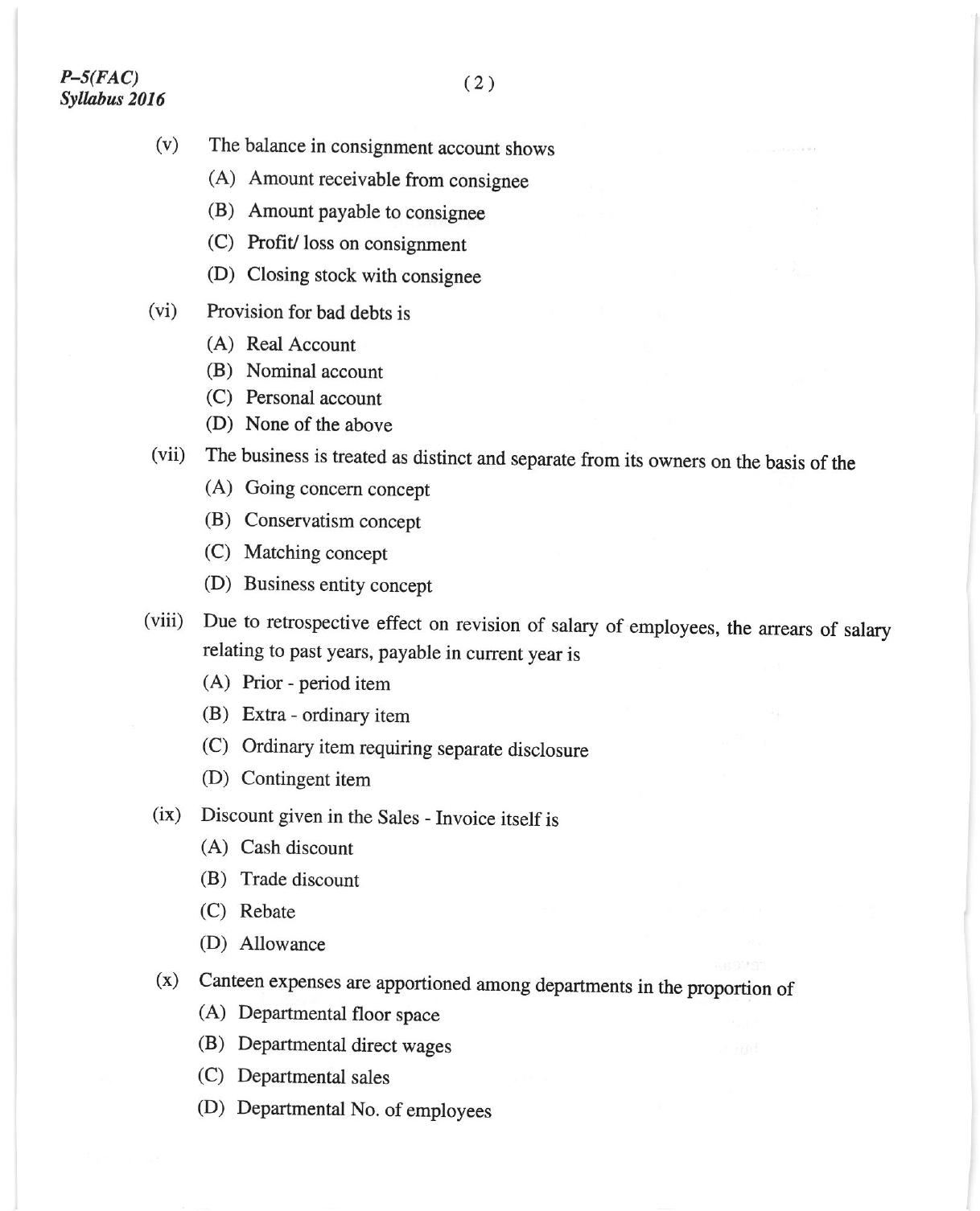 ICMAI June 2018 Financial Accounting Question Paper - Page 2