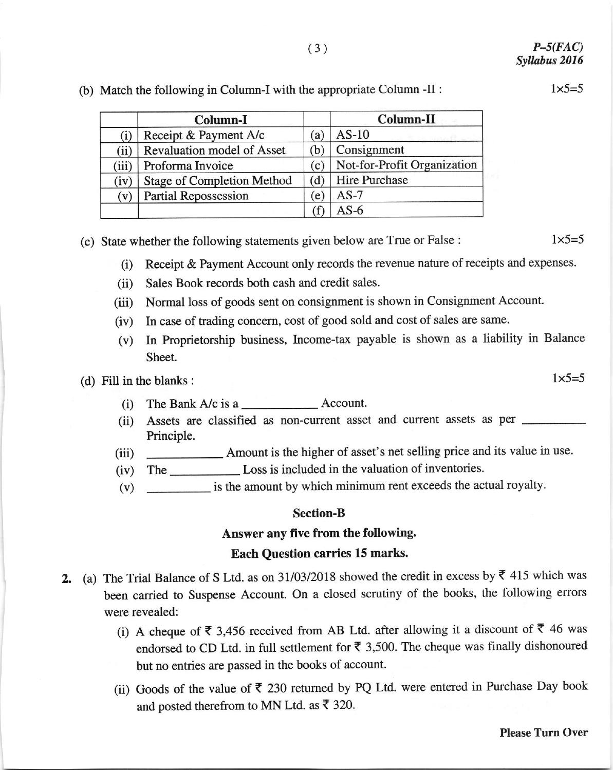 ICMAI June 2018 Financial Accounting Question Paper - Page 3