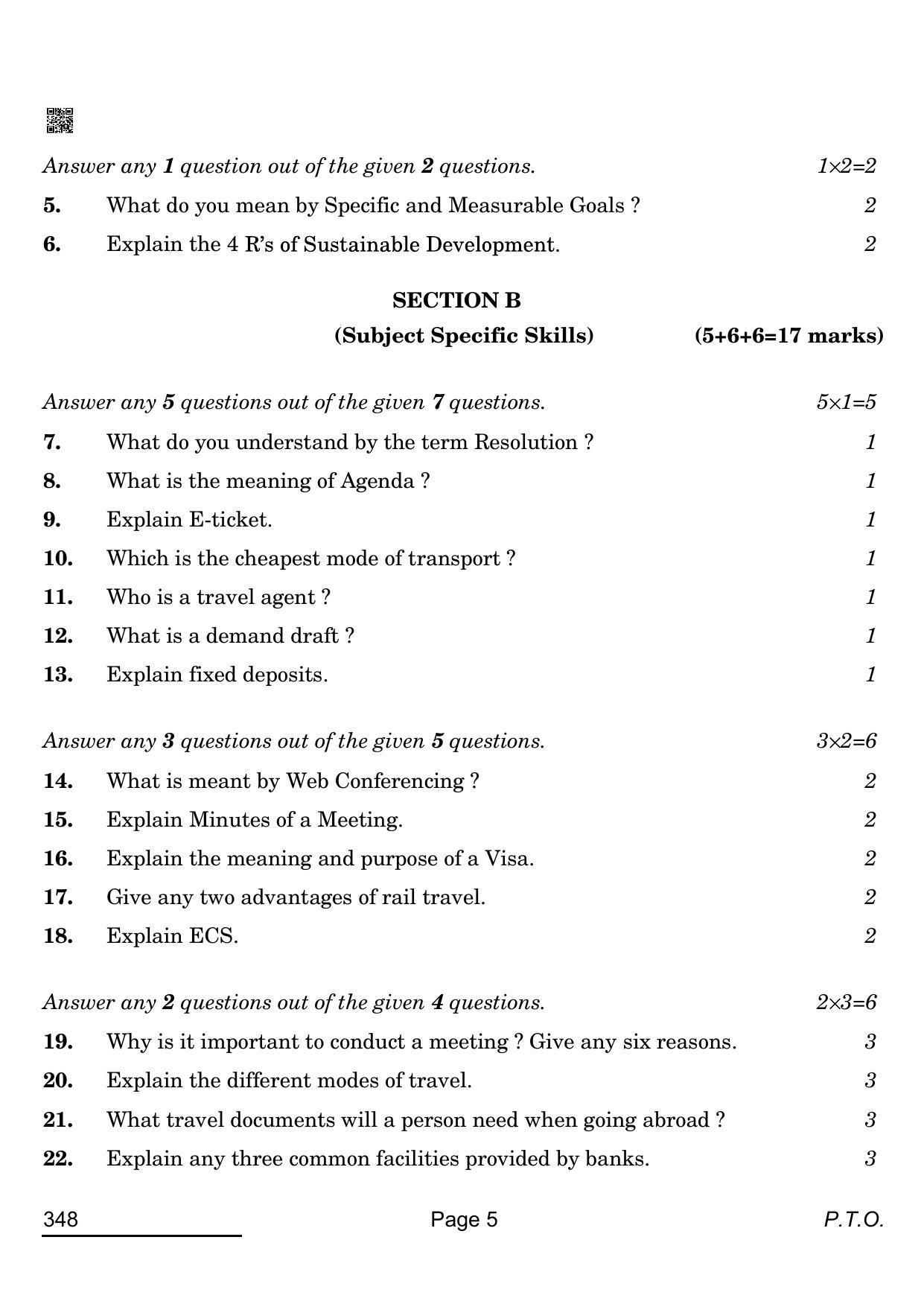 CBSE Class 12 348_Office Procedures And Practices 2022 Question Paper - Page 5