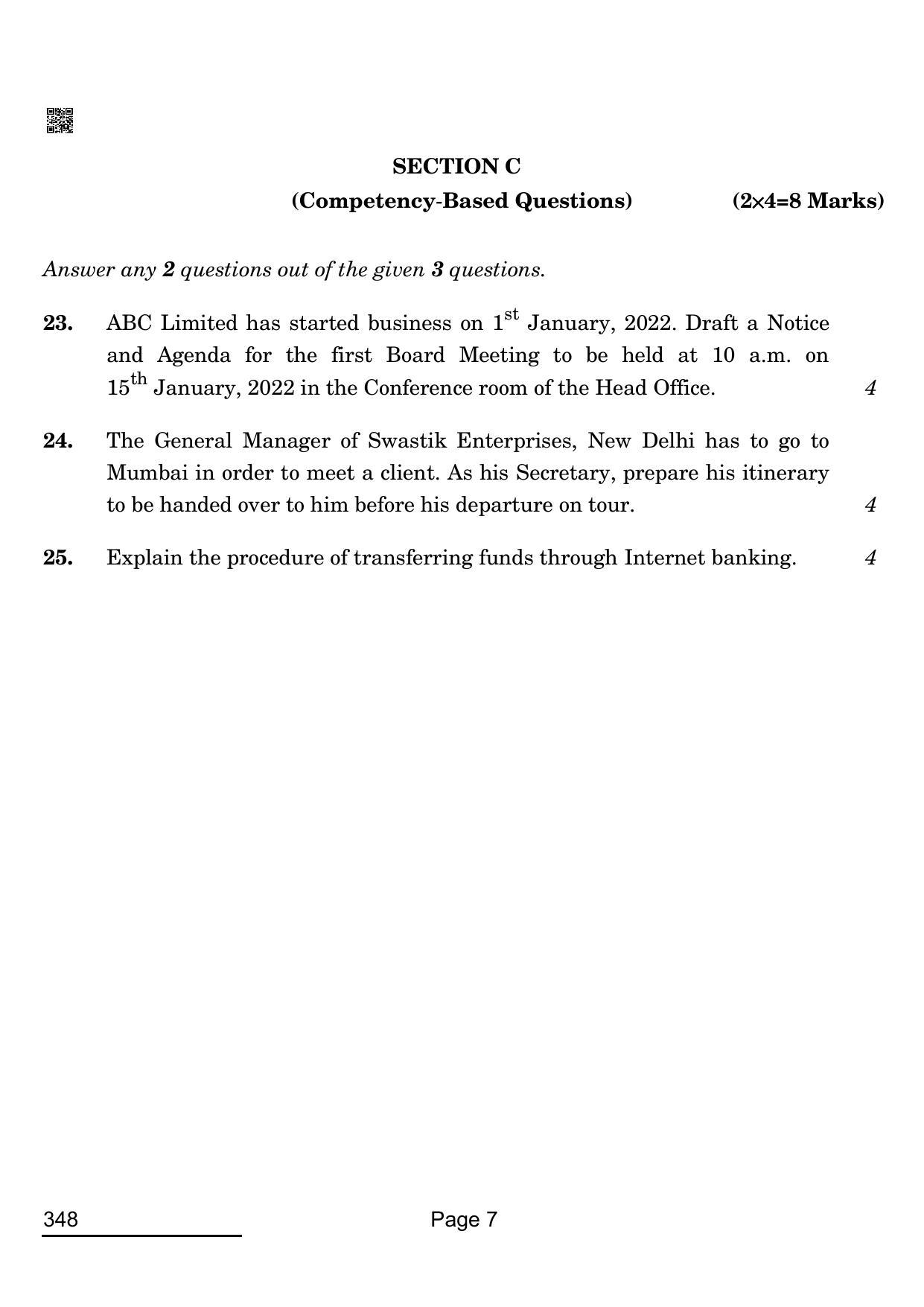 CBSE Class 12 348_Office Procedures And Practices 2022 Question Paper - Page 7