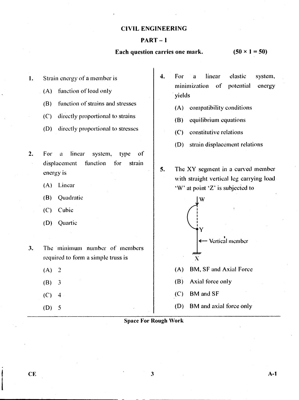 Karnataka PGCET 2017 Civil Engineering Question Paper - Page 2