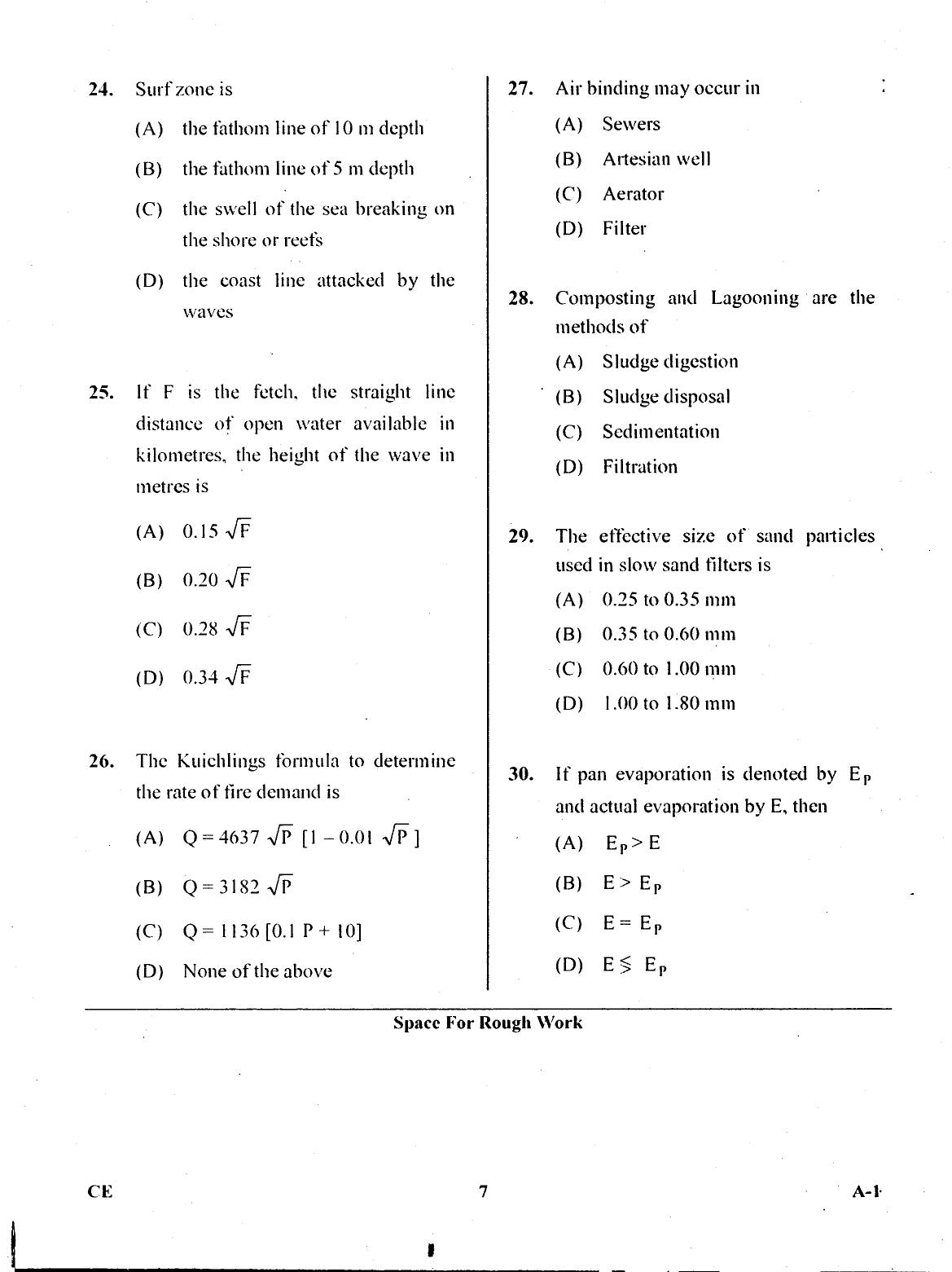 Karnataka PGCET 2017 Civil Engineering Question Paper - Page 6