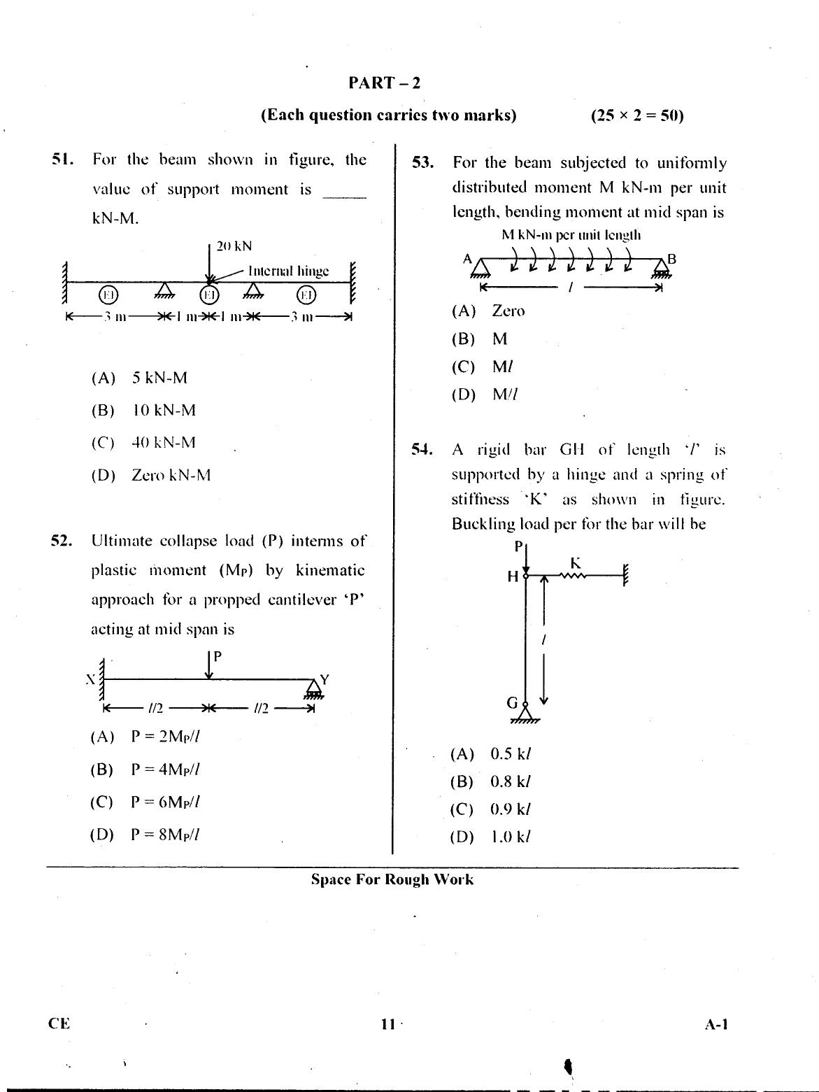 Karnataka PGCET 2017 Civil Engineering Question Paper - Page 10
