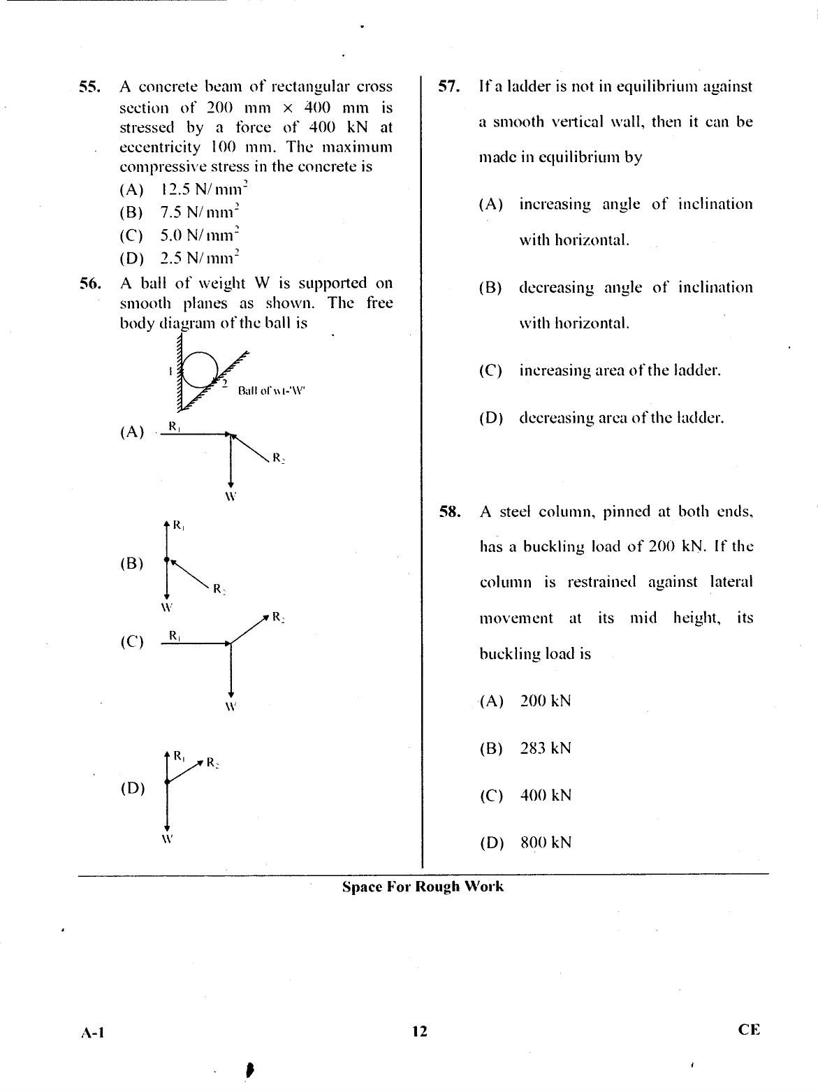 Karnataka PGCET 2017 Civil Engineering Question Paper - Page 11