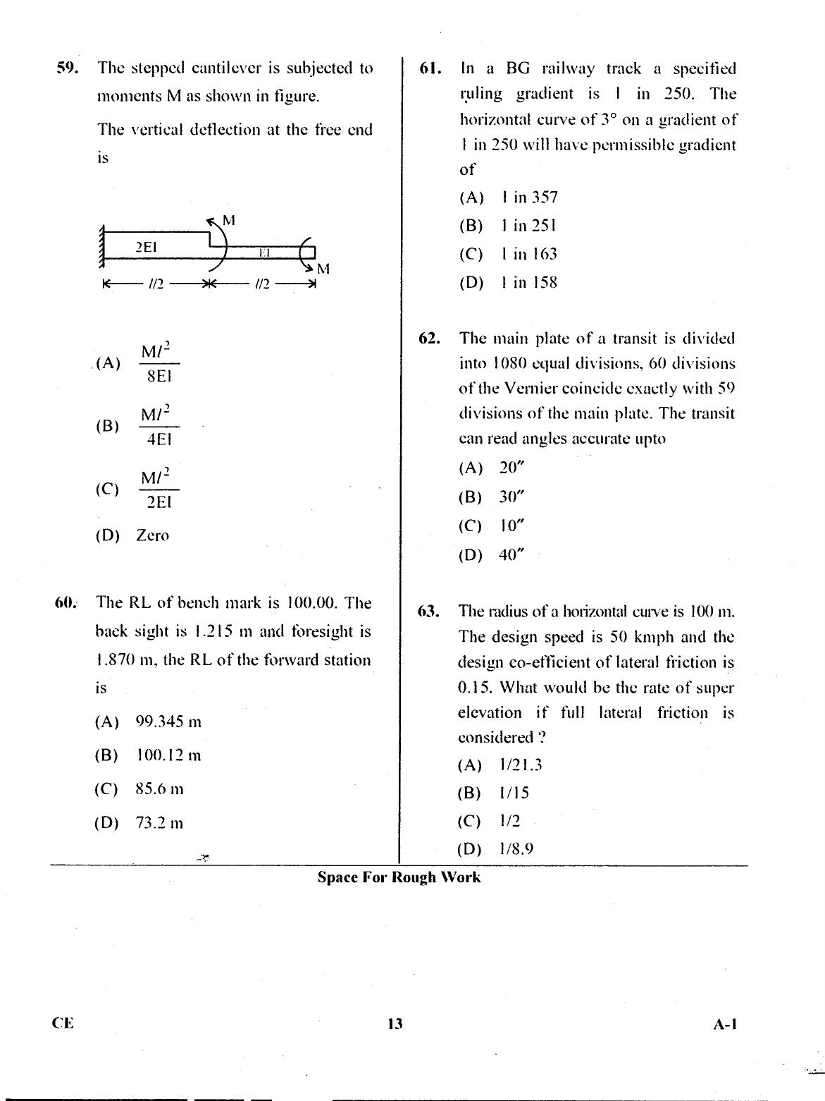 Karnataka PGCET 2017 Civil Engineering Question Paper - Page 12
