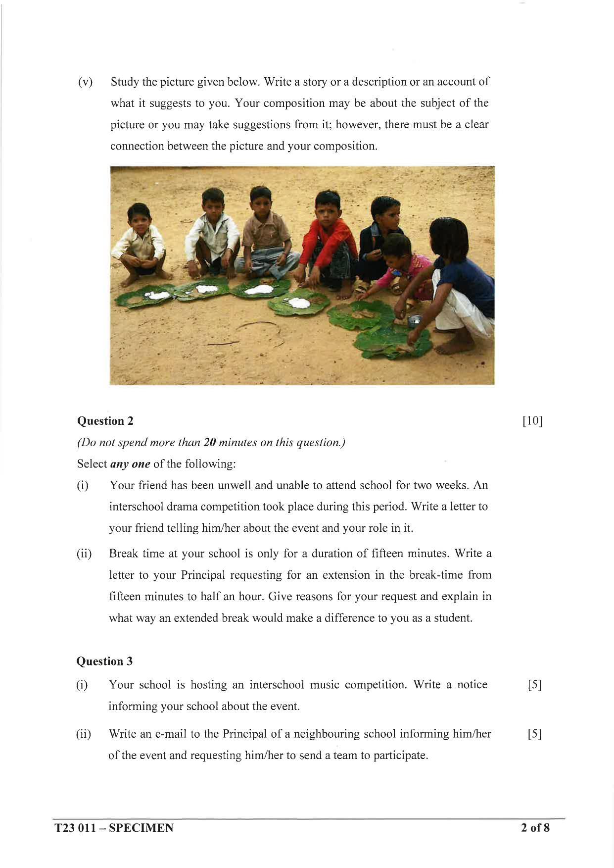 ICSE Class 10 English Paper - 1 Sample Papers 2023 - Page 2