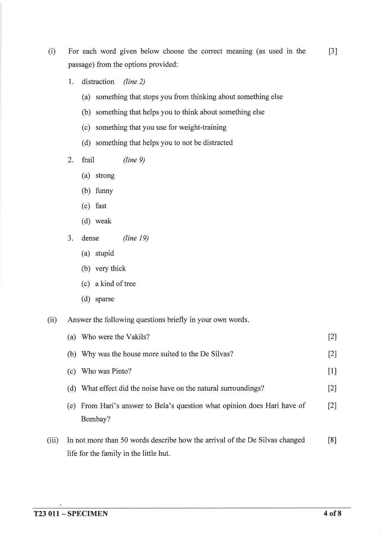 ICSE Class 10 English Paper - 1 Sample Papers 2023 - Page 4