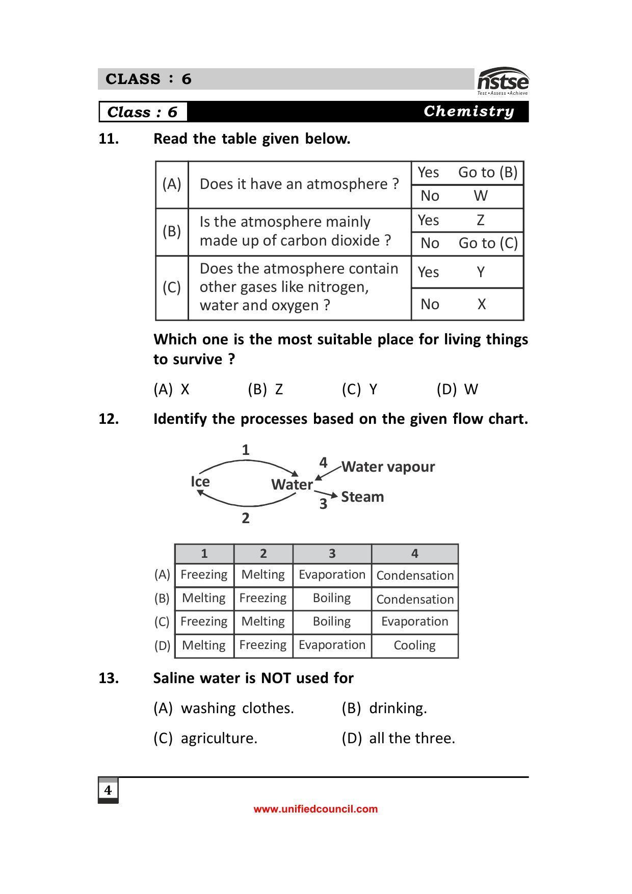 2023 Class 6 NSTSE Sample Question Papers - Page 4