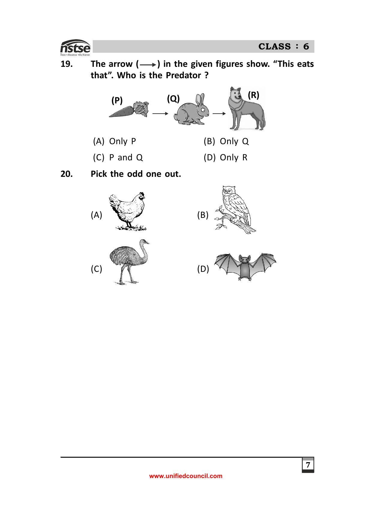2023 Class 6 NSTSE Sample Question Papers - Page 7