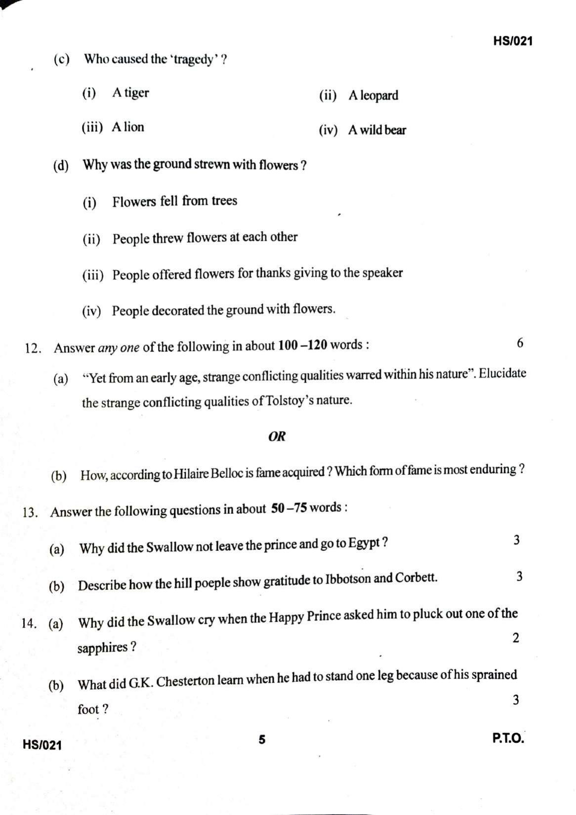 MBSE HSLC/Class 10 2023 Question Paper - Page 5