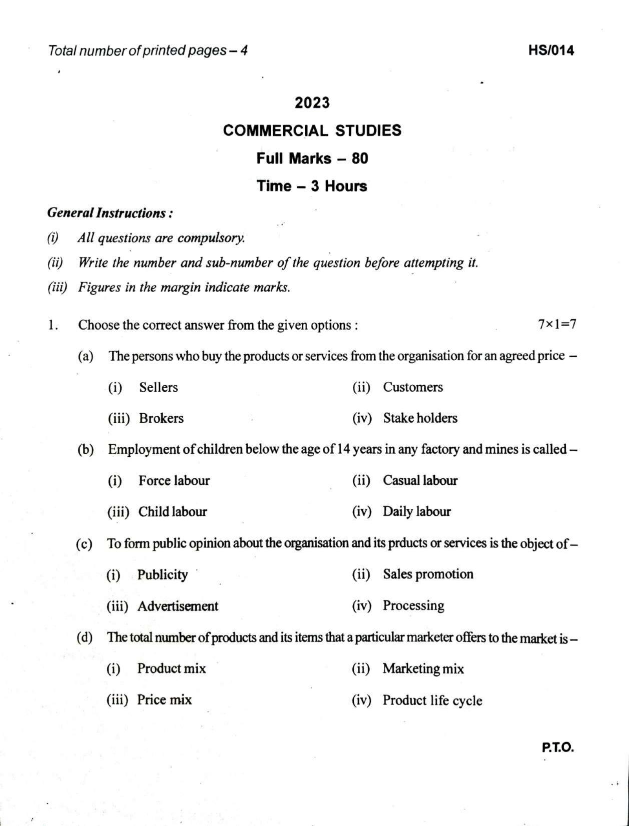 MBSE HSLC/Class 10 2023 Question Paper - Page 15