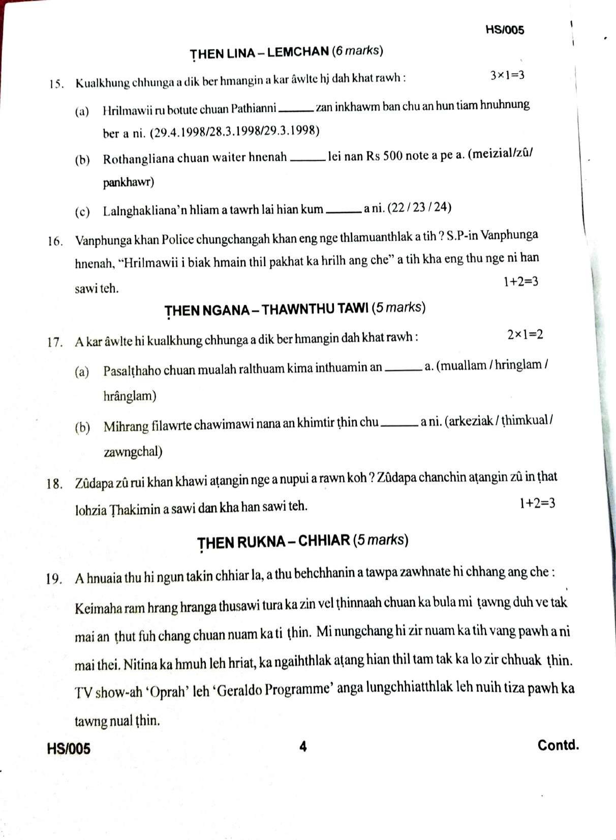MBSE HSLC/Class 10 2023 Question Paper - Page 49