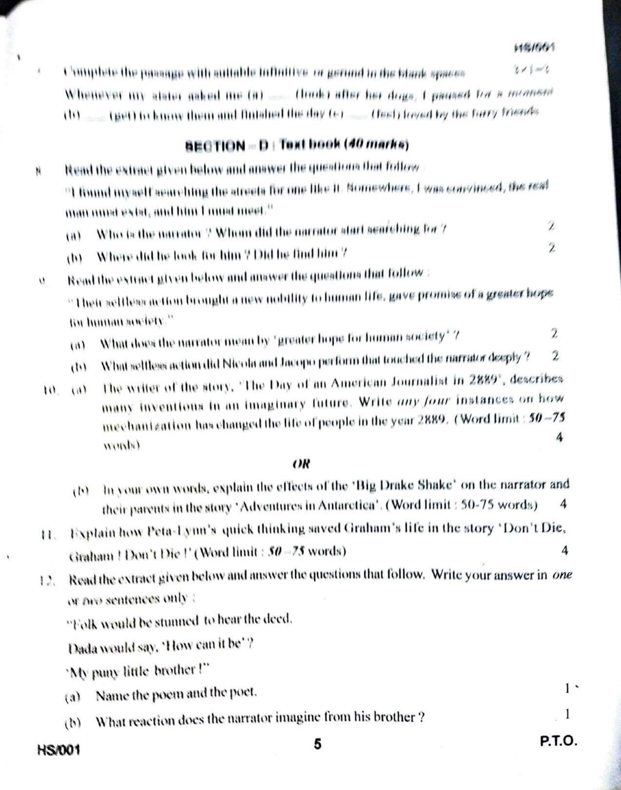 MBSE HSLC/Class 10 2023 Question Paper - Page 70
