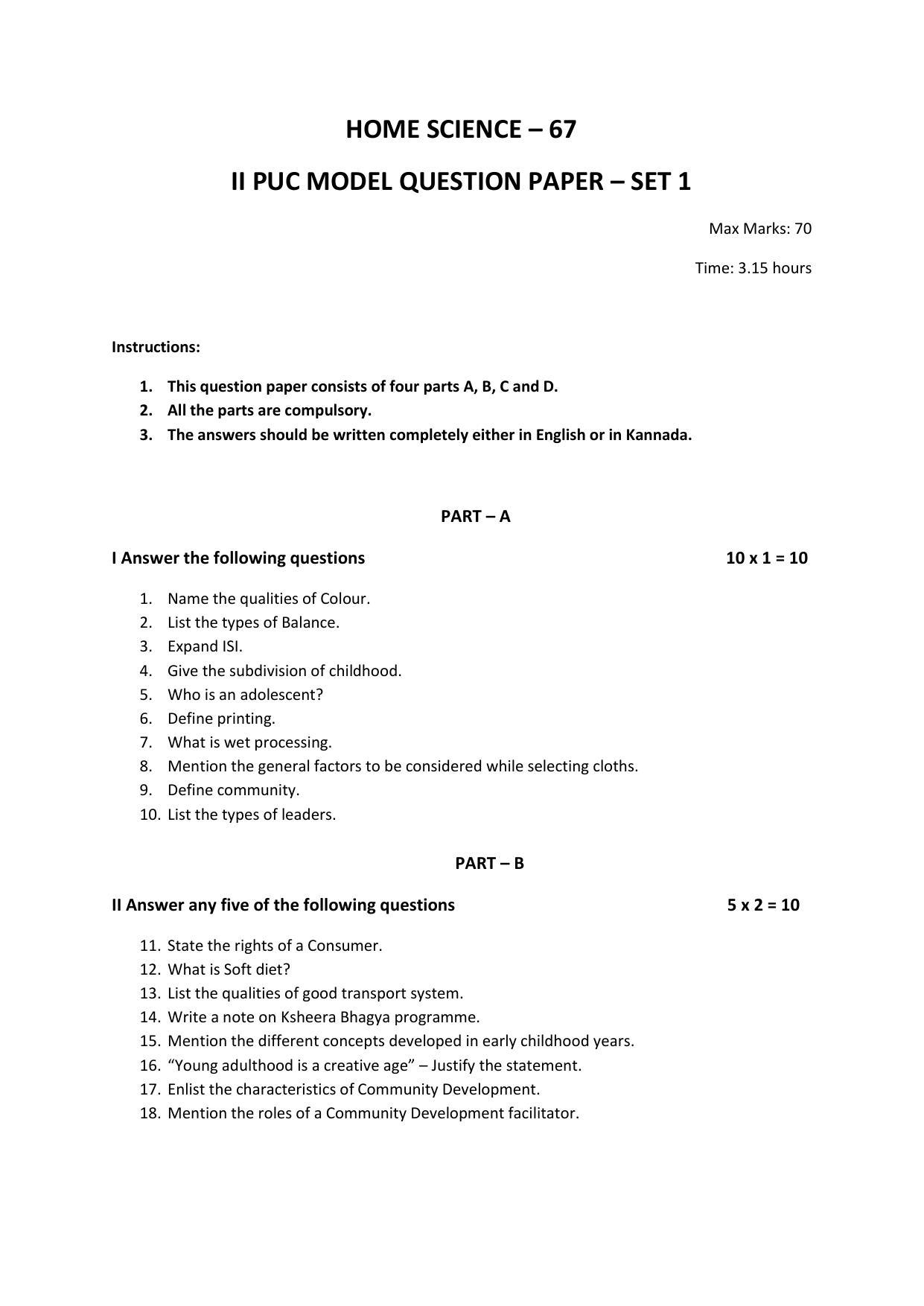 Karnataka 2nd PUC Question Bank for Home Science - Page 6