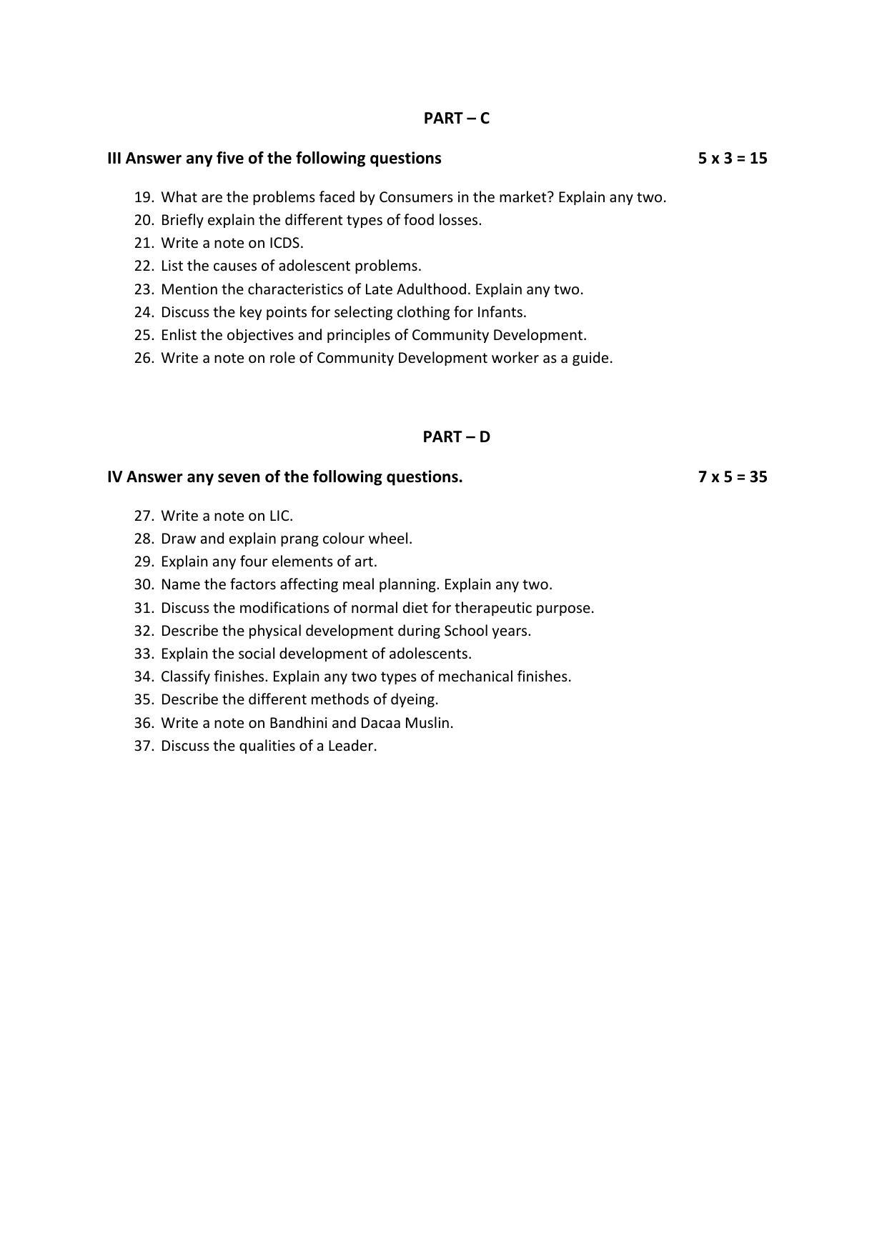Karnataka 2nd PUC Question Bank for Home Science - Page 7