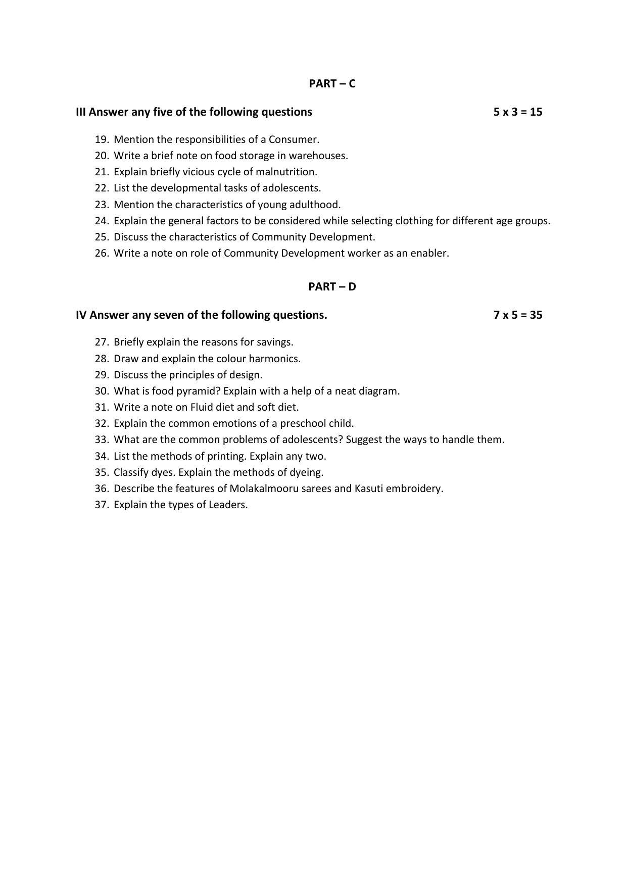 Karnataka 2nd PUC Question Bank for Home Science - Page 9