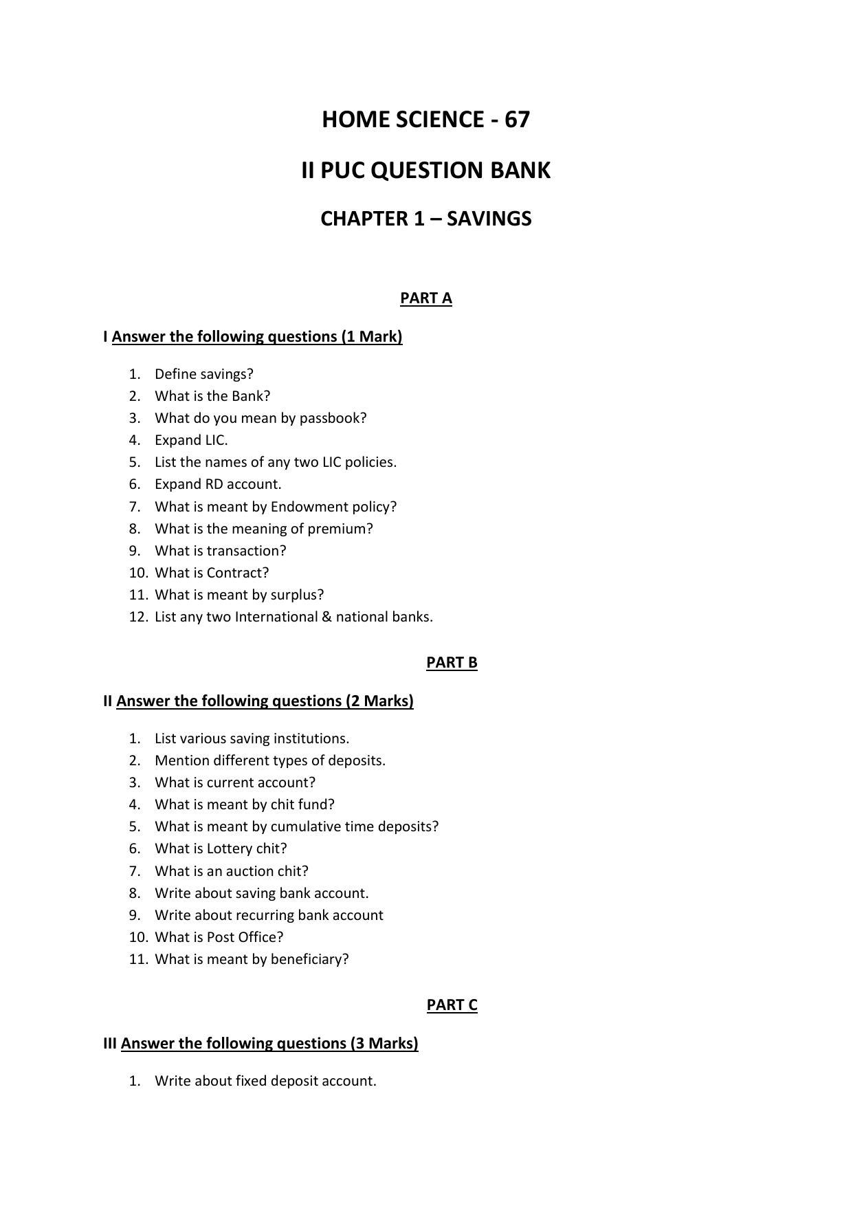 Karnataka 2nd PUC Question Bank for Home Science - Page 10