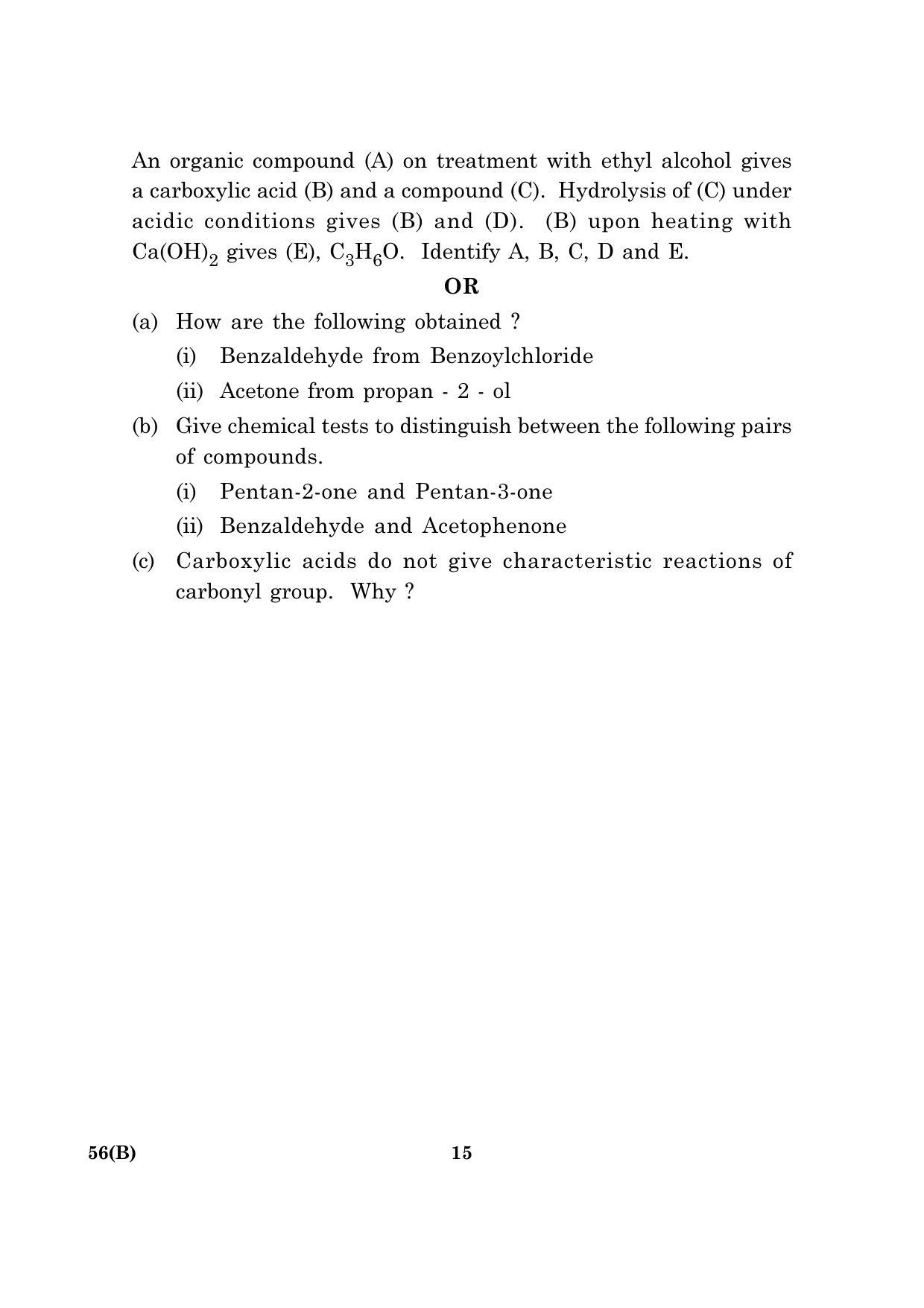 CBSE Class 12 056 B Chemistry (Theory For Blind) B 2016 Question Paper - Page 15