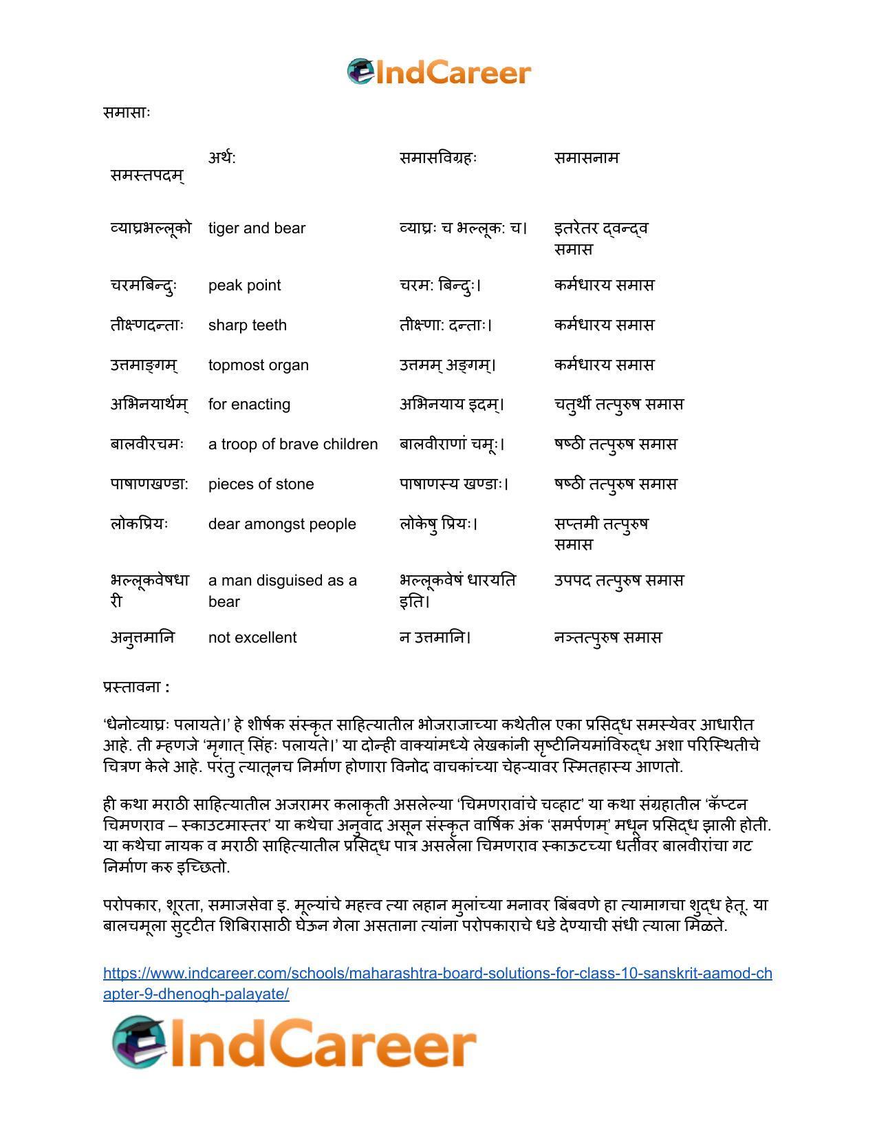 Maharashtra Board Solutions for Class 10- Sanskrit Aamod: Chapter 9- धेनोाघः पलायते - Page 30