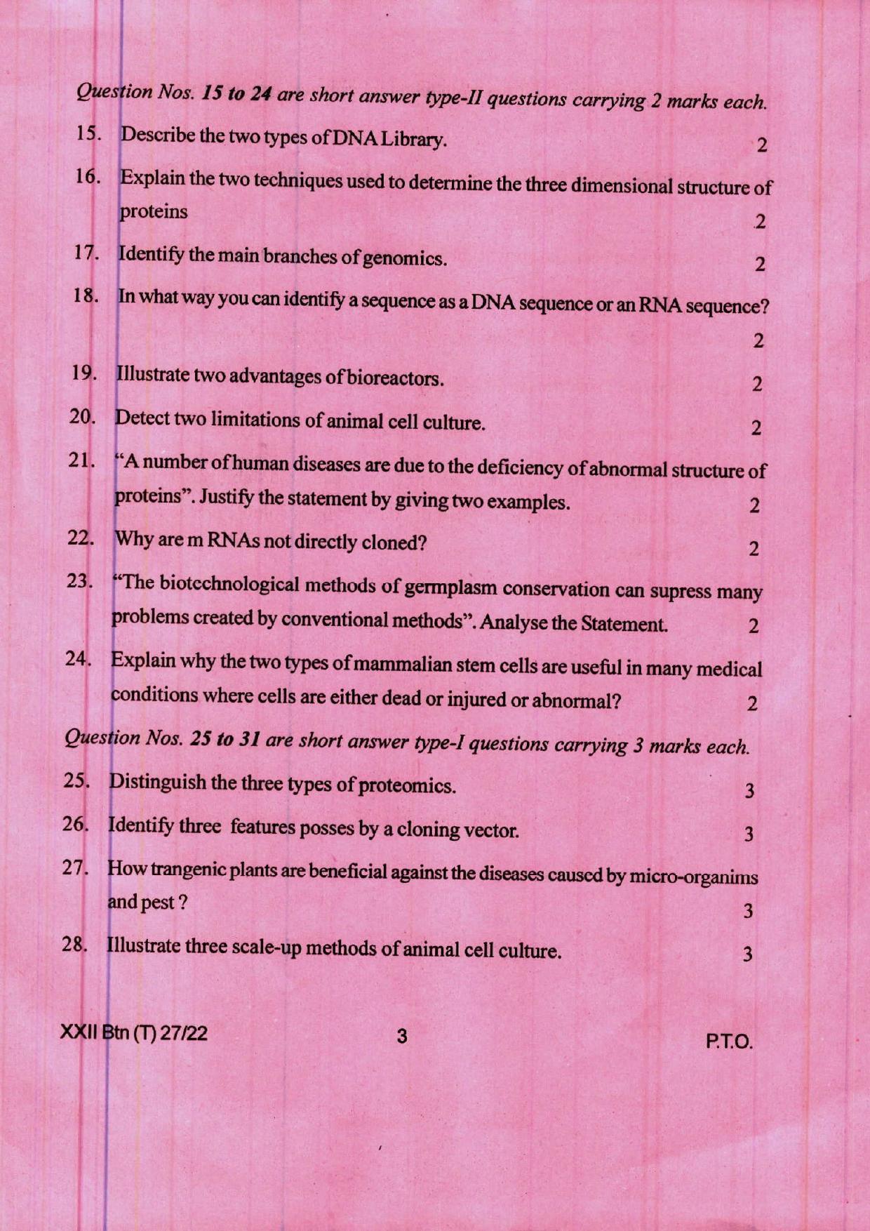 COHSEM 12th Question Papers 2022 Biotechnology - Page 3