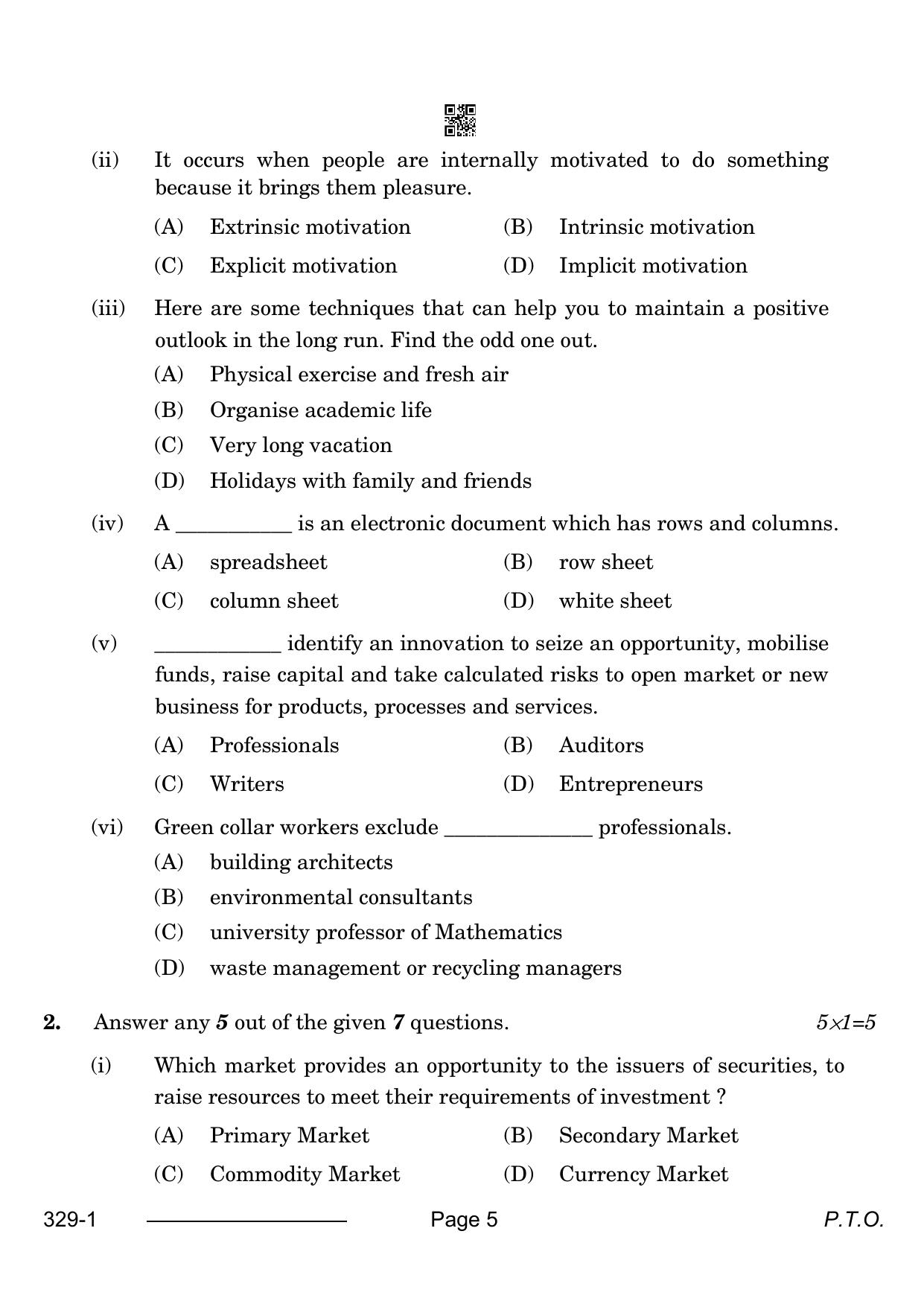 CBSE Class 12 Financial Markets Management 2024 Question Paper - Page 5