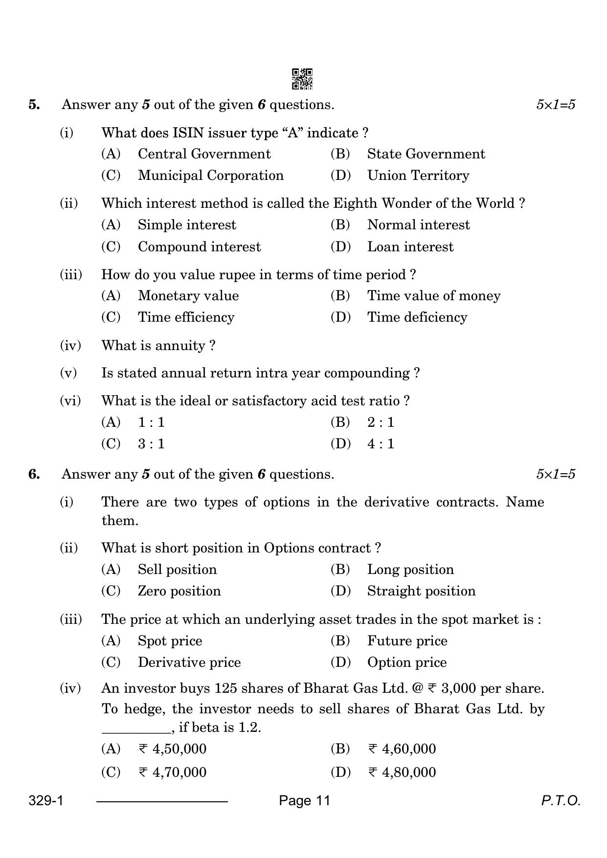 CBSE Class 12 Financial Markets Management 2024 Question Paper - Page 11