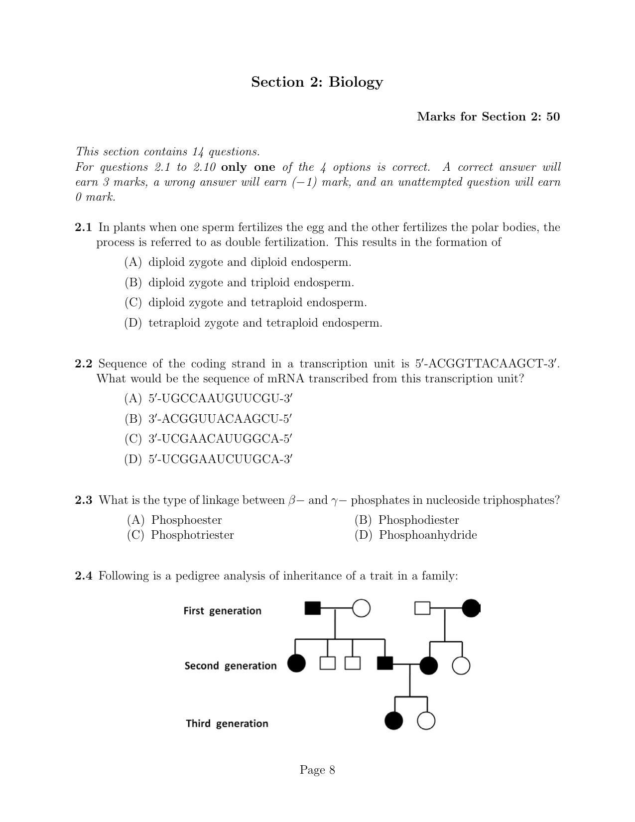 NEST 2011 Question Paper - Page 8