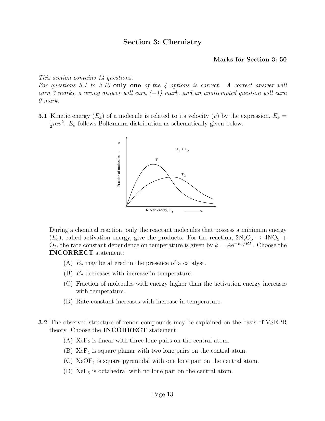 NEST 2011 Question Paper - Page 13