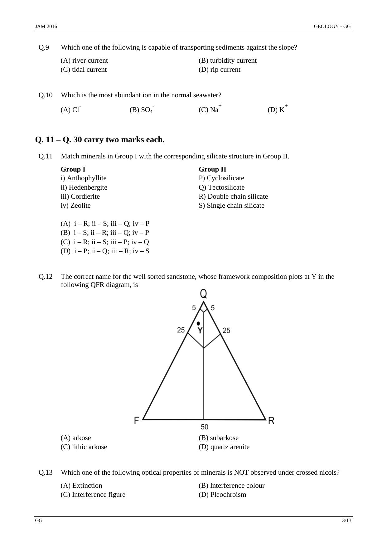 JAM 2016: GG Question Paper - Page 2