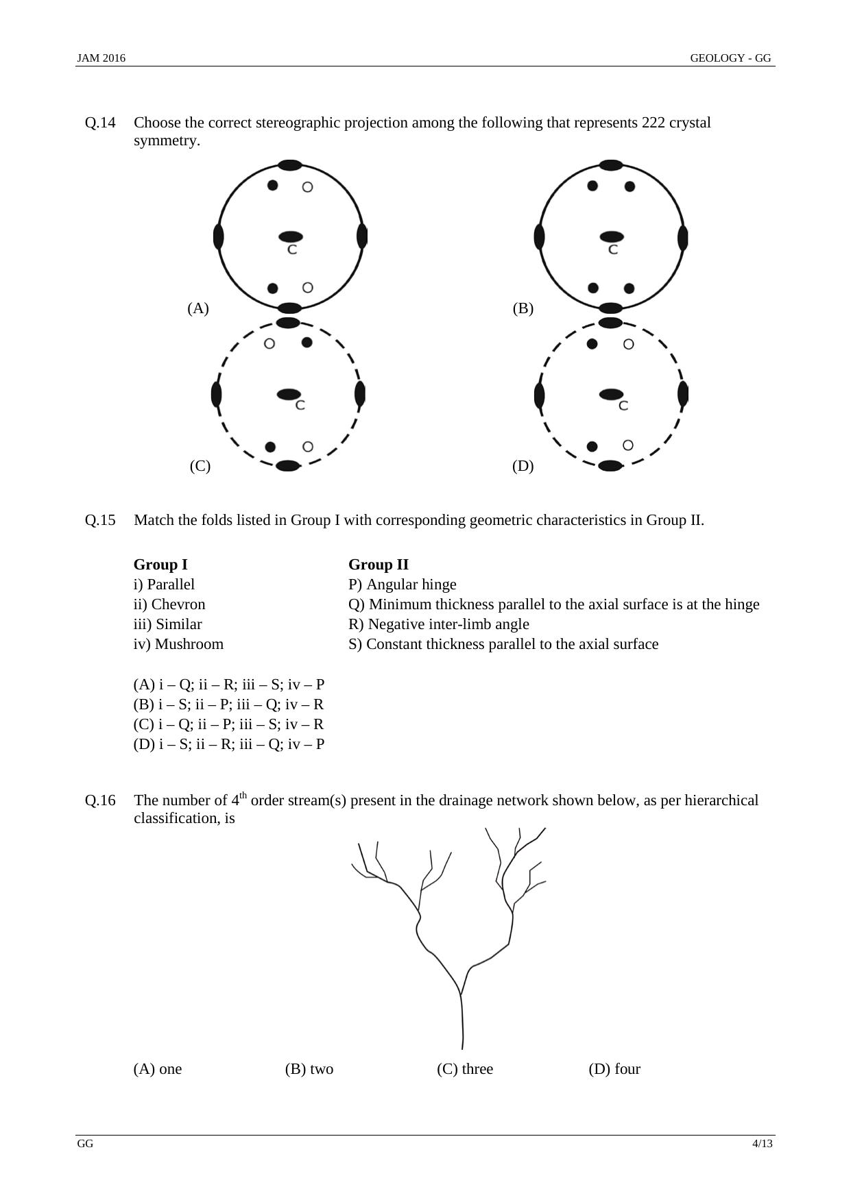 JAM 2016: GG Question Paper - Page 3