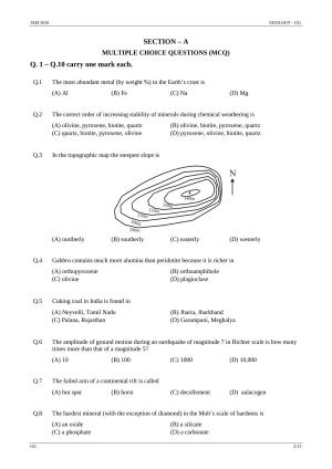 JAM 2016: GG Question Paper