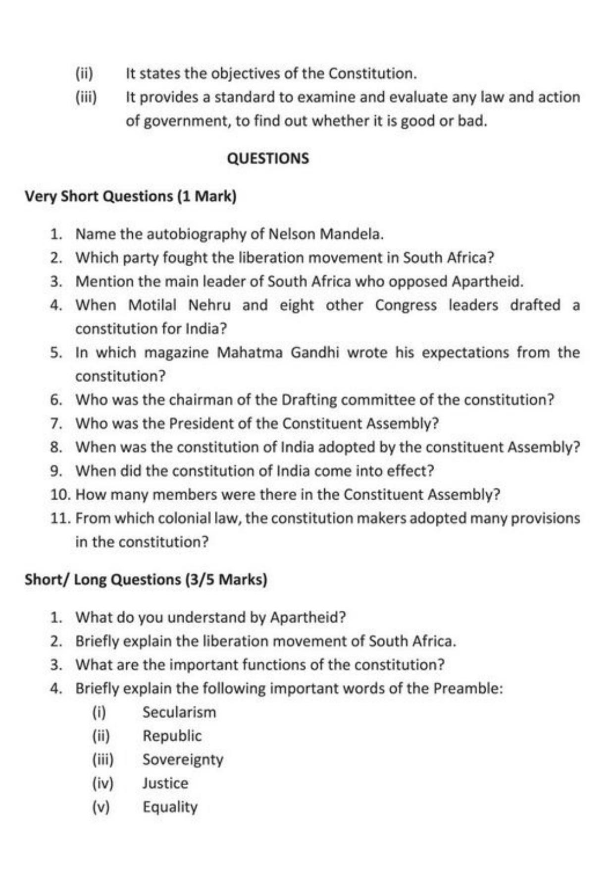 Class 9 Notes, Question & Practice Paper - Political Science (Topic 2 : Constitutional Design) - Page 4