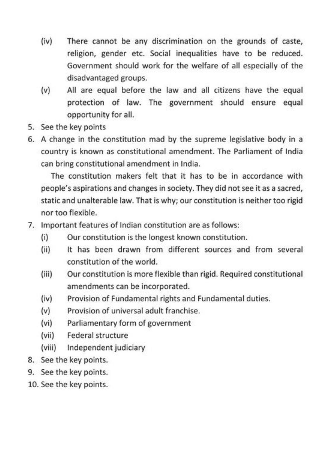 Class 9 Notes, Question & Practice Paper - Political Science (Topic 2 : Constitutional Design) - Page 7