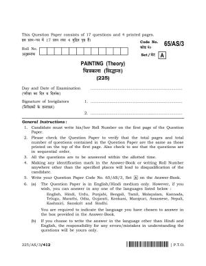NIOS 2023 Class 10 Painting (AS) Question Paper