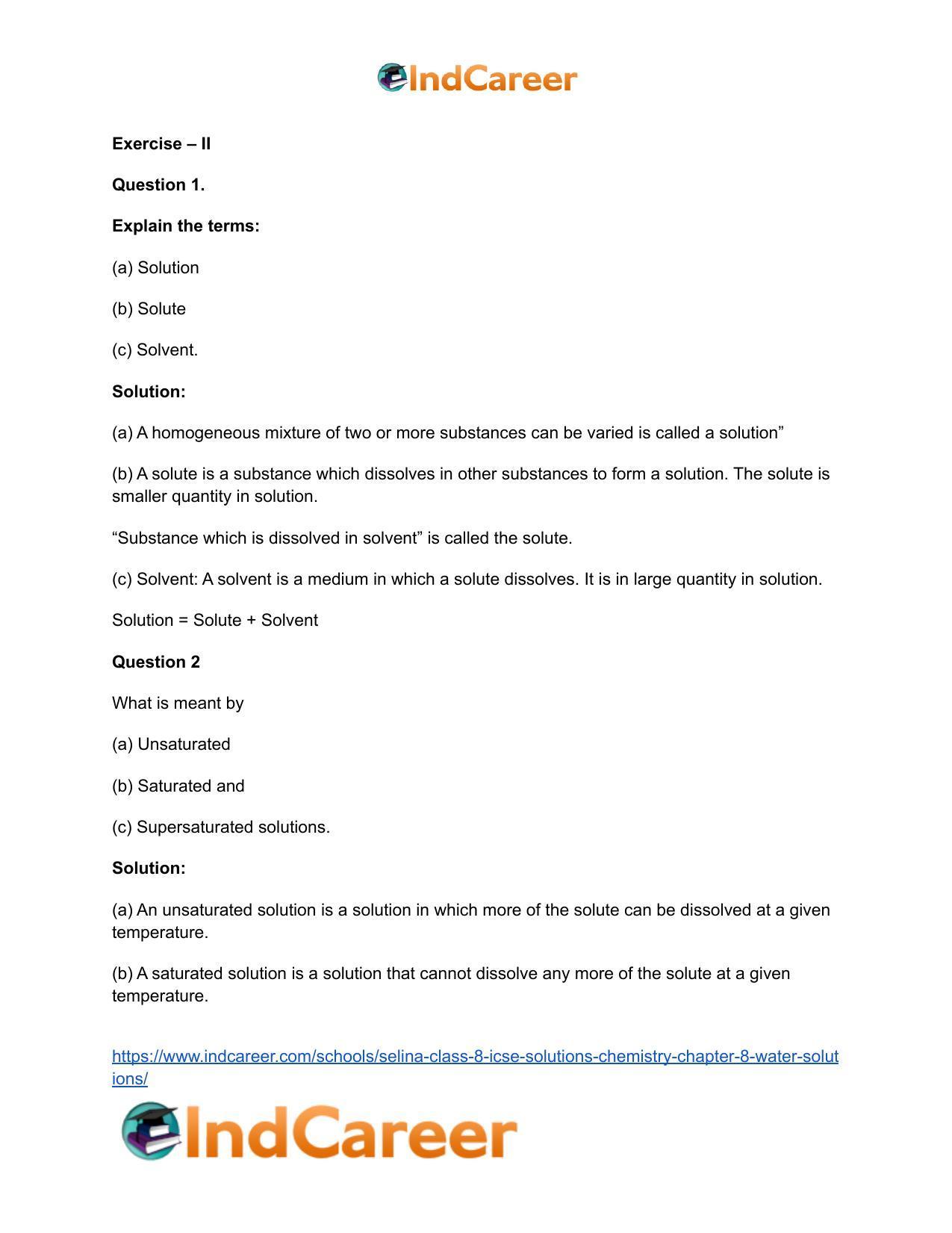 Selina Class 8 ICSE Solutions Chemistry : Chapter 8- Water Solutions - Page 5
