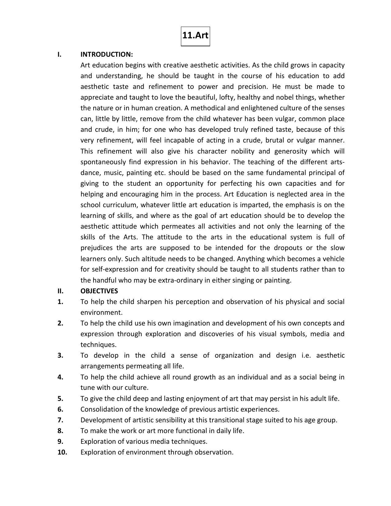 HP Board Class 10th Syllabus for Arts - Page 1