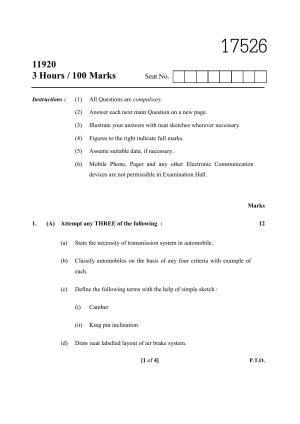 MSBTE Winter Question Paper 2019 - Advanced Manufacturing Processes