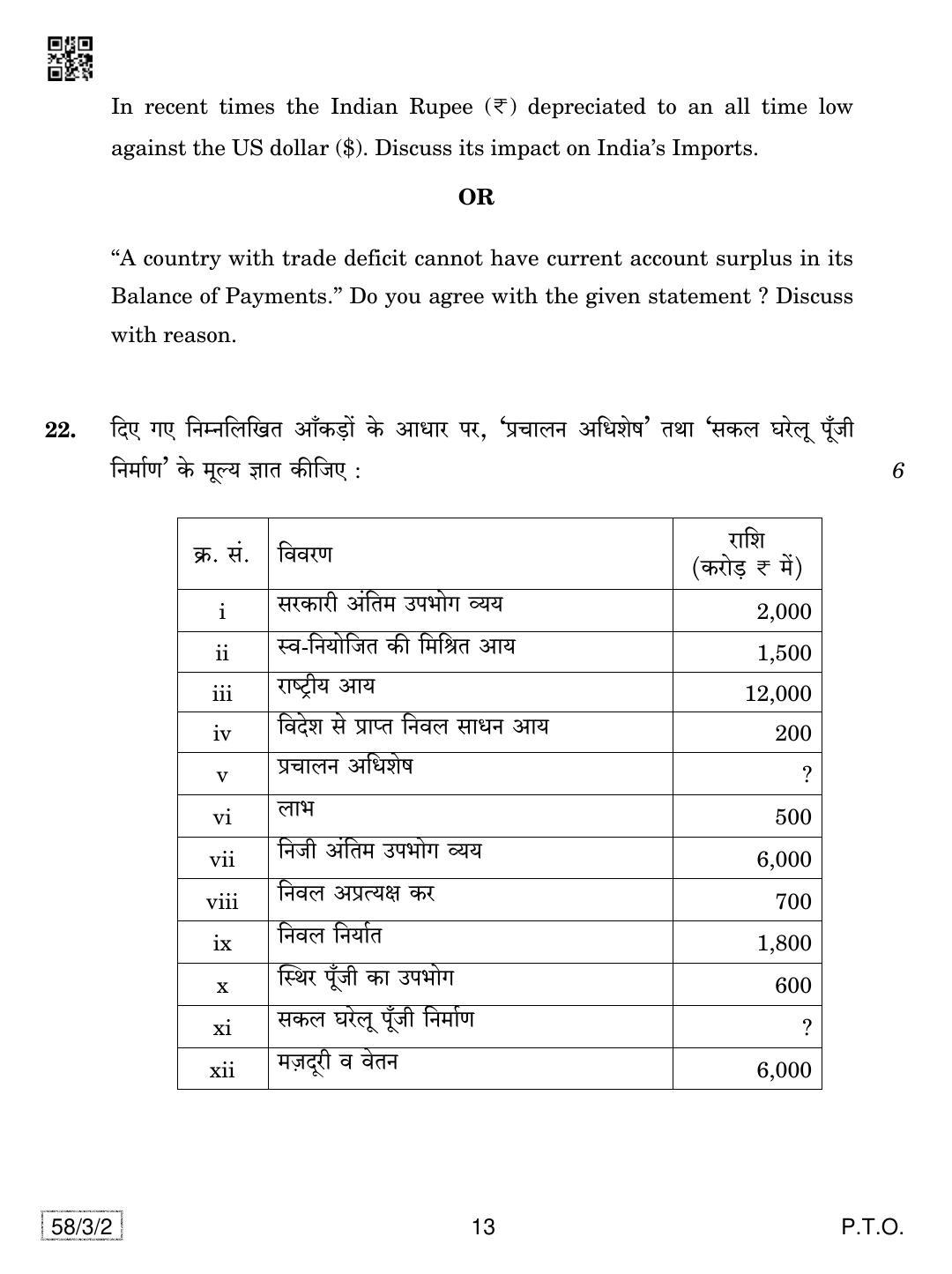 CBSE Class 12 58-3-2 Economics 2019 Question Paper - Page 13