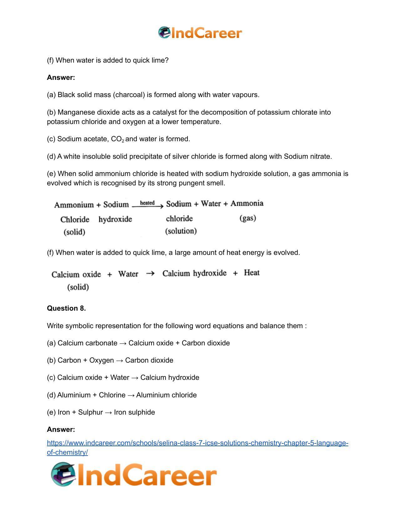 Selina Class 7 ICSE Solutions Chemistry : Chapter 5- Language of Chemistry - Page 6