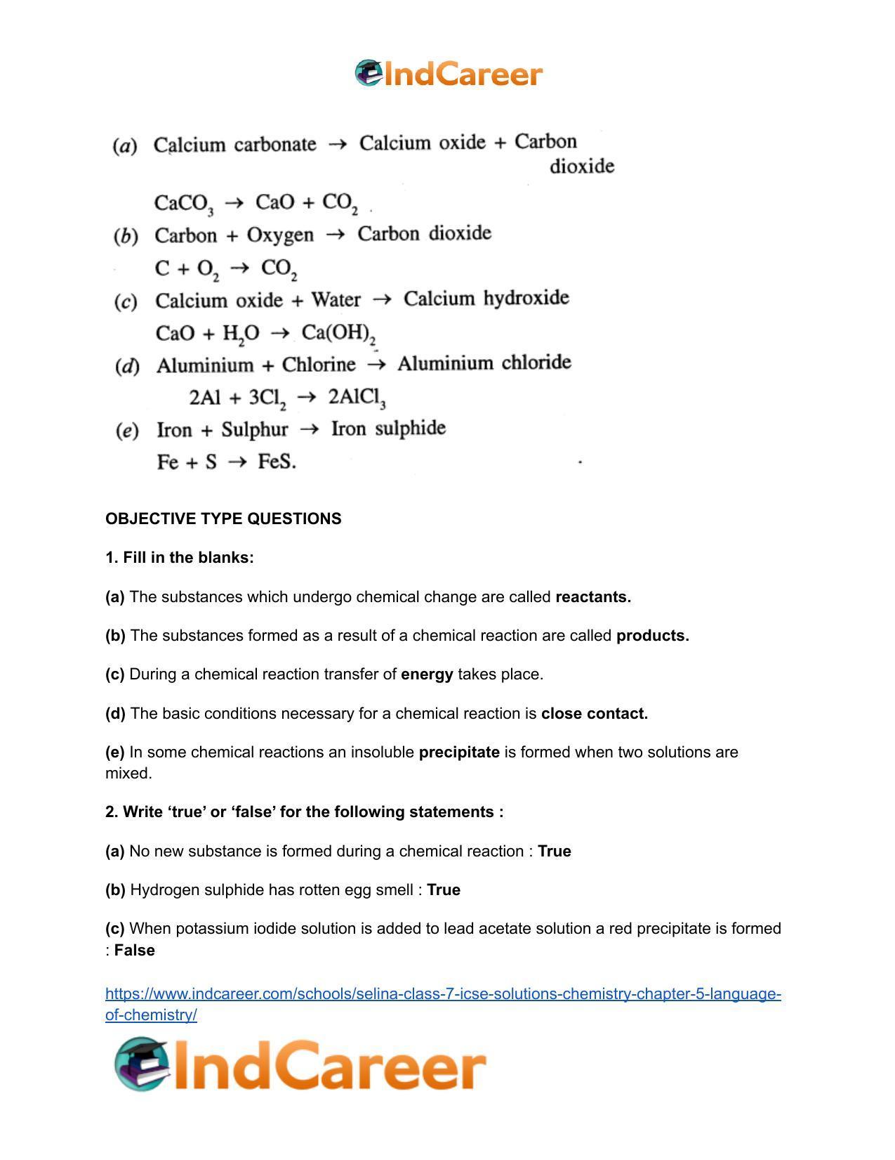 Selina Class 7 ICSE Solutions Chemistry : Chapter 5- Language of Chemistry - Page 7