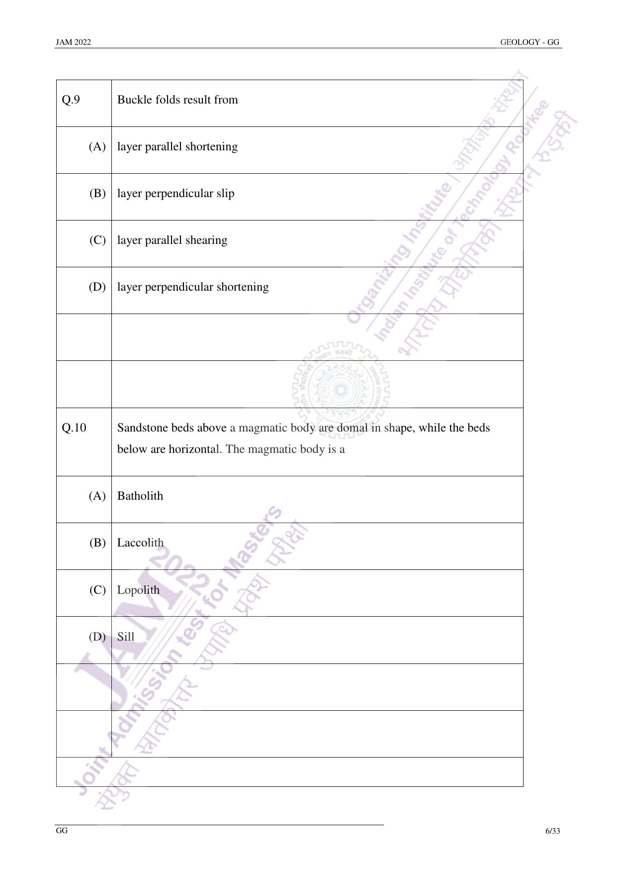 JAM 2022: GG Question Paper - Page 5