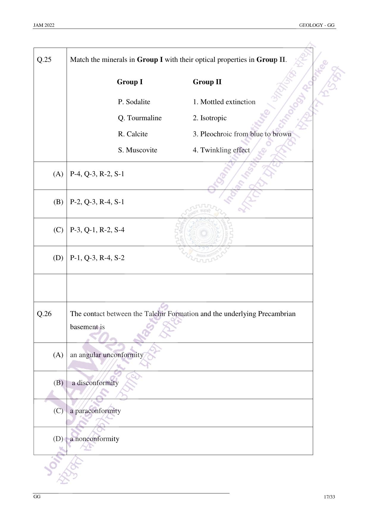 JAM 2022: GG Question Paper - Page 16