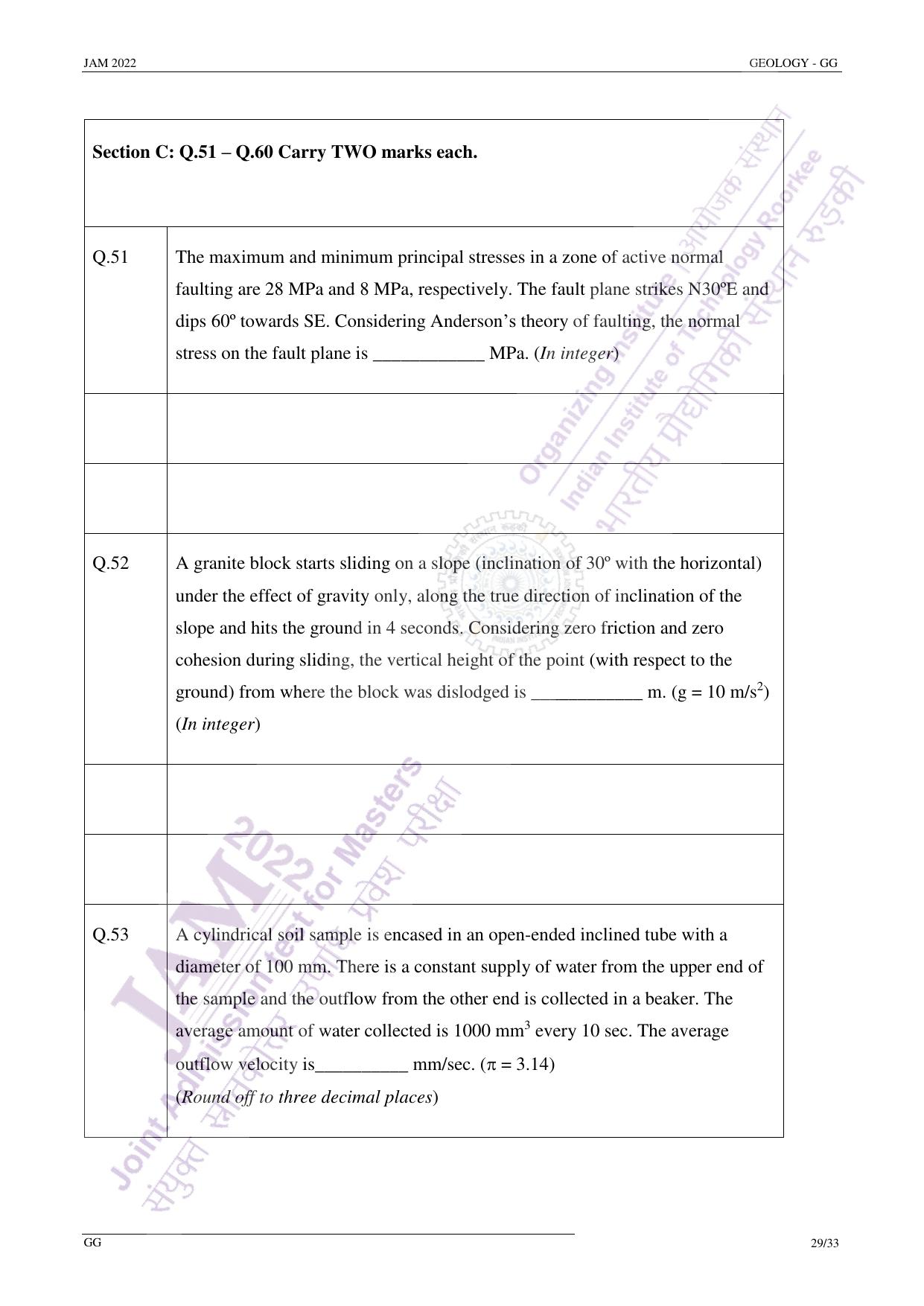 JAM 2022: GG Question Paper - Page 28