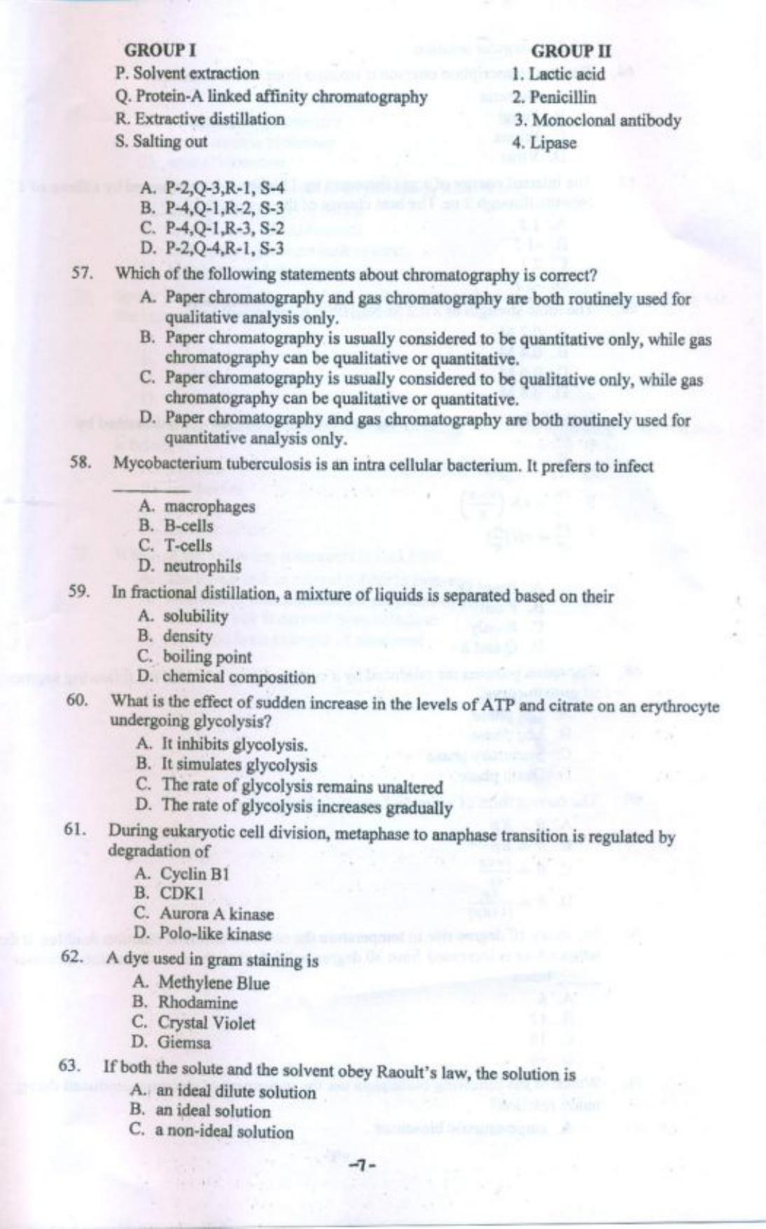 PU CET PG 2018 M.E. Biotechnology Question Paper - Page 8