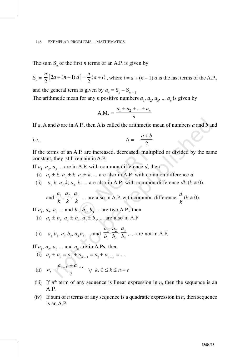 NCERT Exemplar Book for Class 11 Maths: Chapter 9 Sequence and Series - Page 2